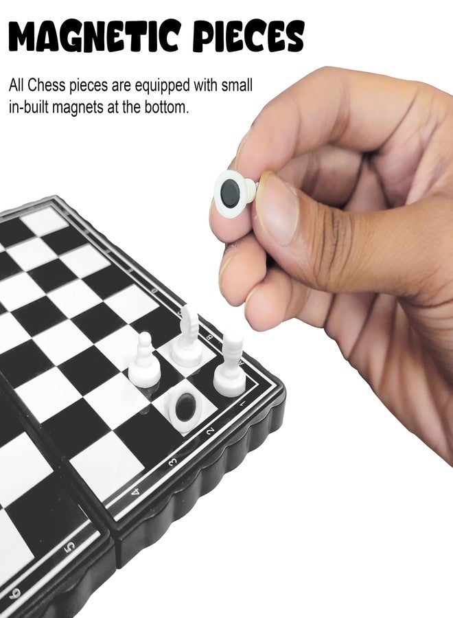 في جراسب مجموعة شطرنج مغناطيسية صغيرة من VGRASSP للأطفال - رقعة شطرنج قابلة للطي مع قطع مغناطيسية قوية - مثالية للأطفال والكبار - مثالية للسفر والتخييم - Image 4